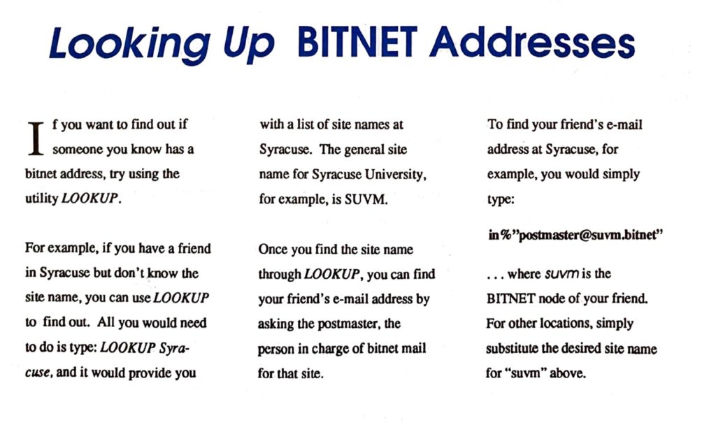 Geneseo Computing News Newsletter BITNET article 1991