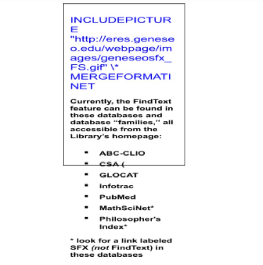 FindText feature in GLOCAT 2004